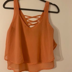Cropped, flowy peach tank top...gently worn!